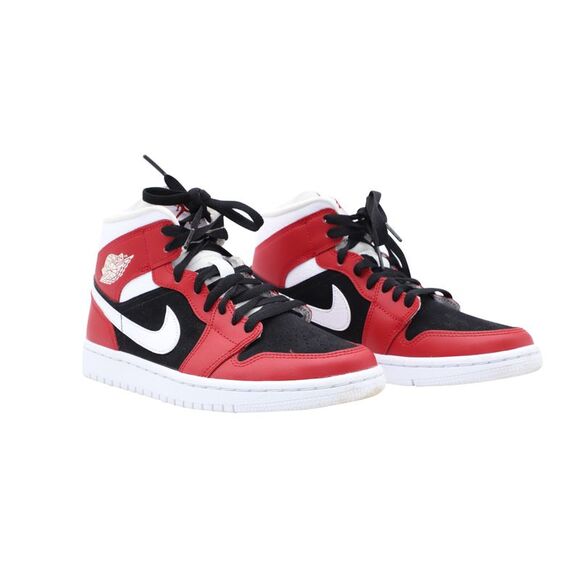 Pre Loved Nike Vintage Air Jordan 1 Mid Bred Basketball Shoe Women Low Top - Picture 3 of 6